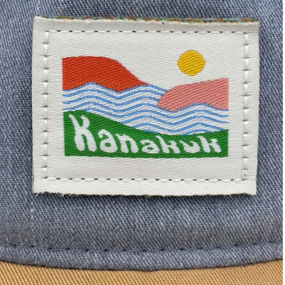 KANAKUK KAMPS‎ Trucker Hat Cap Grey Yellow Strapback 5 Panel Adjustable Patch